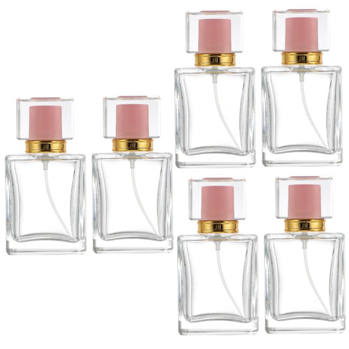 Garneck 6 Pcs glass perfume bottle mini spray bottle containers terrariums travel size toiletries containers square perfume Refillable Cosmetic Containers Travel Bottles pack