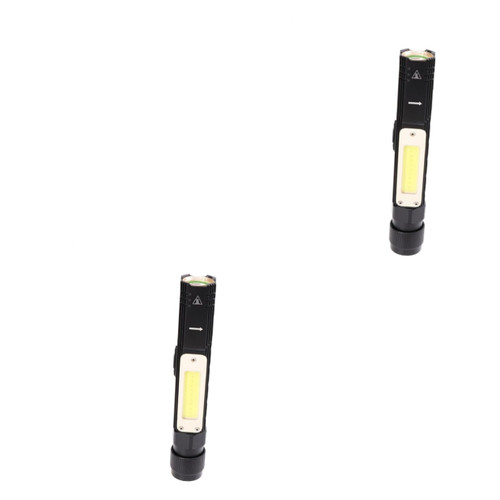 Housoutil 2pcs headlamp Corner Flashlight Chargeable USB Rechargeable Work Light USB Rechargable Flashlight Rechargeable Work Light Flashlight fold to Rotate Working lamp