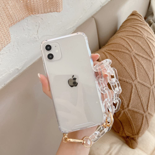 LMEIL Clear Chain Bracelet Phone Cases for iPhone 13 12 11 pro max X XS XR 7 8 Plus SE 2020 Transparent Back Cover,A,for iPhone 11 pro