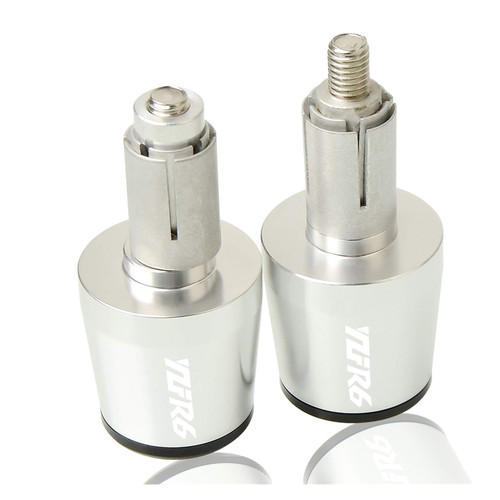 Motorcycle Accessories 7/8" 22MM Handlebar Hand Grips Handle Bar End Cap for YAMA-&HA YZF R6 1999 2000 2001 2002 2003 2007-2016 Powersports Bar Ends (Color : Silver, Size : 7/8" 22mm)