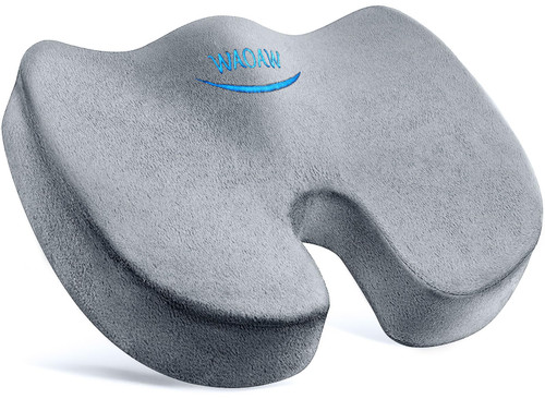 WAOAW Seat Cushion, Office Chair Cushions Butt Pillow for Long Sitting, Memory Foam Chair Pad for Back, Coccyx, Tailbone Pain Relief (Grey)