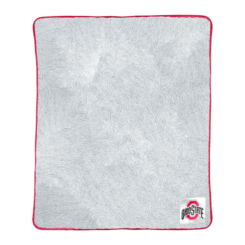 Northwest NCAA Silk Sherpa College Throw Blanket - Super Soft & Fluffy - 60" x 50" - Experience Ultimate Comfort and Coziness (Ohio State Buckeyes - Red)