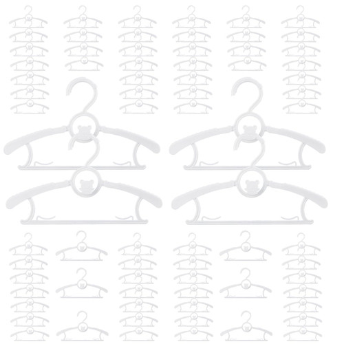 80 Pack Baby Hangers for Closet Plastic Kids Hangers Clothes Space Saving Hangers Non Slip Extendable Baby Hangers for Nursery Toddler Heavy Duty Clothing Hangers Bulk, White