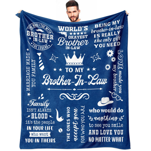 LSEOMIO Brother in Law Gifts, Gifts for Brother-in-Law Christmas Throw Blanket 60"x50", Best Brother in Law Gifts Ideas, Brother in Law Gift from Sister in Law, Brother in Law Xmas Gifts