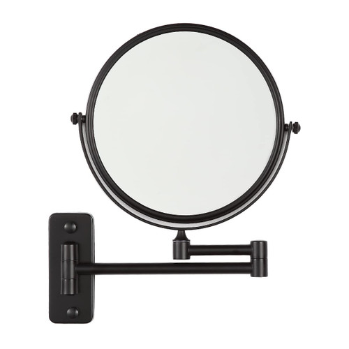 KAIIY Wall Mounted Makeup Mirror - 10x Magnification 8'' Two-Sided Swivel Extendable Bathroom Hotel Cosmetic Mirror Matte Black KAIIY Wall Mounted Makeup Mirror - 10x Magnification 8'' Two-Sided Swivel Extendable Bathroom Hotel Cosmetic Mirror Matte Black