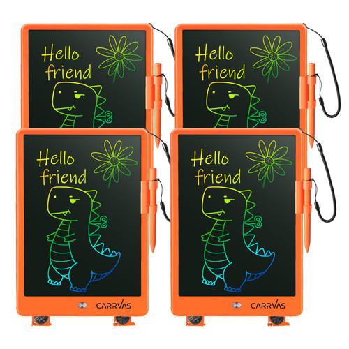 CARRVAS LCD Writing Tablet for Kids 4 Pack 10 Inch Doodle Board Drawing Tablet Christmas Toys Gifts for 3 4 5 6 7 8 Years Old Kids Toddler(Orange)