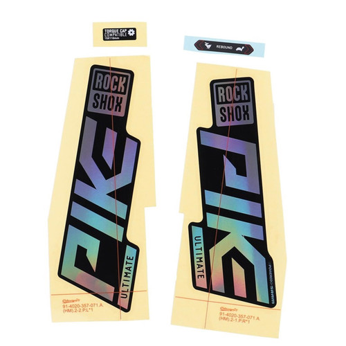 RockShox Fork Decal Kit - Pike Ultimate, 27.5"/29", Gloss Rainbow Foil/High Gloss Black