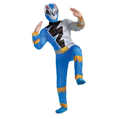 Disguise Blue Power Ranger Costume for Kids, Official Power Rangers Dino Fury Outfit with Mask Large (10-12)