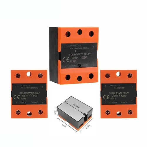 Solid State Relay DC to AC DC to DC AC to AC 10A 25A 40A 60A 80A 100A 120A Without Cover GSR1-1 1Pcs (Color : DC to AC, Size : 25A)