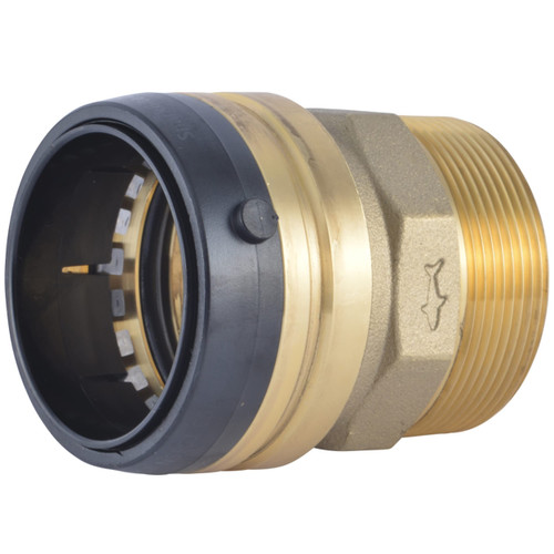 SharkBite 2 Inch MNPT Adapter, Push to Connect Brass Plumbing Fitting, PEX Pipe, Copper, CPVC, PE-RT, HDPE, UXL115450M