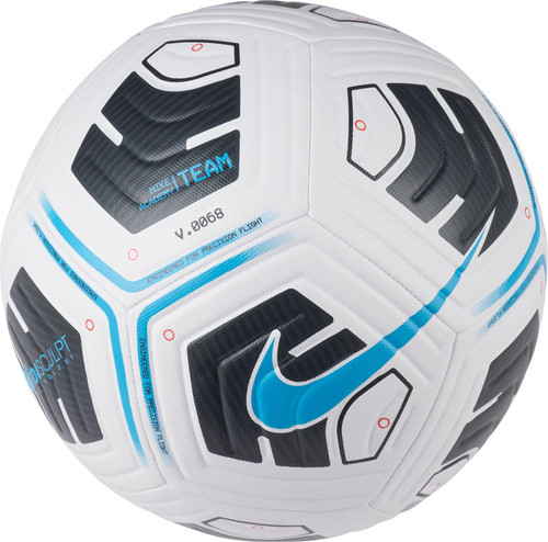 Nike Unisex's NK Academy - Team Recreational Soccer Ball, White/Black/(lt Blue Fury), 4