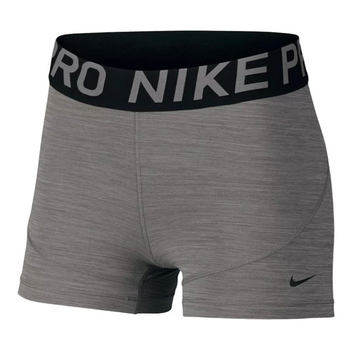 Nike Womens Pro 3 Inch Compression Shorts (Gunsmoke/Heather/Black/Black, Large)