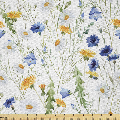 Ambesonne Flower Fabric by The Yard, Wild Flowers Poppies and Daisies Rural Nature Scenery in Meadows Rustic, Microfiber Fabric for Arts and Crafts Textiles & Decor, 3 Yards, Yellow White Ambesonne Flower Fabric by The Yard, Wild Flowers Poppies and Daisies Rural Nature Scenery in Meadows Rustic, Microfiber Fabric for Arts and Crafts Textiles & Decor, 3 Yards, Yellow White