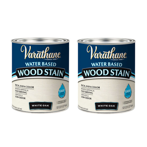 Varathane 384807-2PK Water Based Wood Stain, Quart, White Oak, 2 Pack