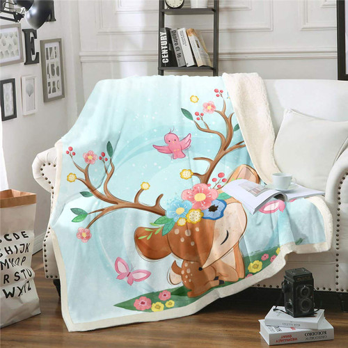 Feelyou Girls Cute Deer Fleece Blanket for Couch Sofa Daughter Butterflies Print Sherpa Blanket Decorative Cartoon Wild Animal Plush Throw Blanket Nature Floral Flowers Fuzzy Blanket Twin 60"x80" Feelyou Girls Cute Deer Fleece Blanket for Couch Sofa Daughter Butterflies Print Sherpa Blanket Decorative Cartoon Wild Animal Plush Throw Blanket Nature Floral Flowers Fuzzy Blanket Twin 60"x80"