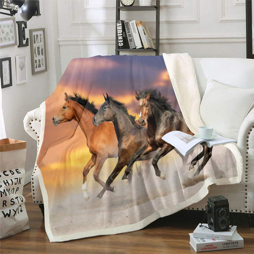 Horses Fleece Throw Blanket for Sofa Couch Bed Galloping Horse Printed Warm Plush Blanket 3D Wild Animal Pattern Sherpa Blanket Wildlife Style Decor Fuzzy Blanket Twin 60"x80" Horses Fleece Throw Blanket for Sofa Couch Bed Galloping Horse Printed Warm Plush Blanket 3D Wild Animal Pattern Sherpa Blanket Wildlife Style Decor Fuzzy Blanket Twin 60"x80"