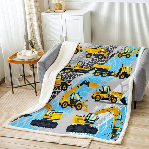 Feelyou Construction Fleece Throw Blanket Excavator Tractor Truck Sherpa Plush Blankets and Throws for Kids Boys Girls Construction Vehicle Flannel Fuzzy Blanket for Bed Sofa Couch 60"x80" Feelyou Construction Fleece Throw Blanket Excavator Tractor Truck Sherpa Plush Blankets and Throws for Kids Boys Girls Construction Vehicle Flannel Fuzzy Blanket for Bed Sofa Couch 60"x80"