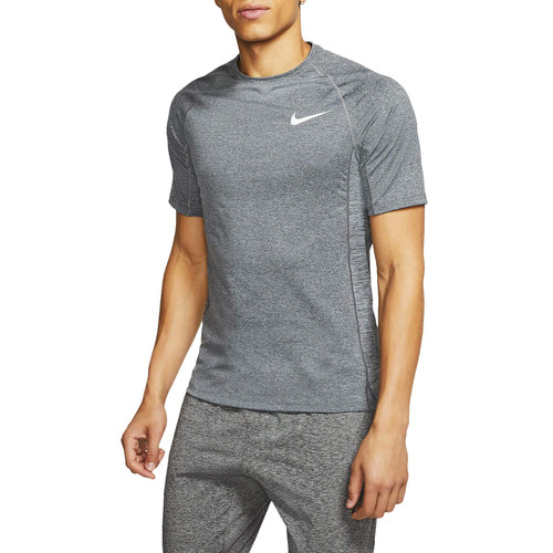 Nike Top Short Sleeve Slim Lightweight T-Shirts Top (M, Dark Sky Grey/White)