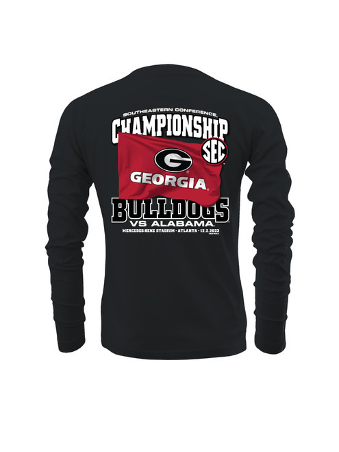 New World Graphics SEC Football Championship 23 ALA v UGA Flag Long Sleeve Graphic T-Shirt-XL