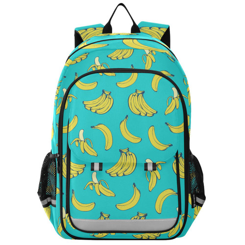 Glaphy Yellow Bananas Backpack School Bags Lightweight Laptop Backpack Student Travel Daypack with Reflective Stripes