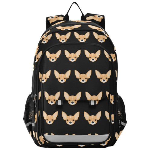 Glaphy Chihuahua Dog Backpack School Bag Lightweight Laptop Backpack Student Travel Daypack with Reflective Stripes