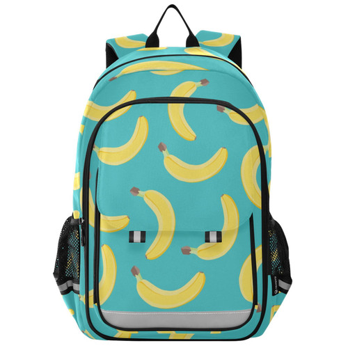 Glaphy Yellow Bananas Backpack School Bag Lightweight Laptop Backpack Student Travel Daypack with Reflective Stripes