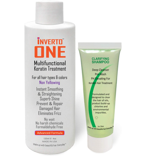 INVERTO ONE 120ml+Clarifying Shampoo Formaldehyde-Free Keratin Hair Treatment Keratina Brasilera Tratamiento INVERTO ONE Complex Brazilian Keratin Hair Blowout Treatment Professional Instant Results Straighten (120ml+CS) INVERTO ONE 120ml+Clarifying Shampoo Formaldehyde-Free Keratin Hair Treatment Keratina Brasilera Tratamiento INVERTO ONE Complex Brazilian Keratin Hair Blowout Treatment Professional Instant Results Straighten (120ml+CS)