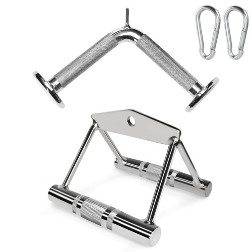 A2ZCARE Combo Tricep Press Down Cable Attachment | Multi-Option (V Handle + V-Shaped Bar)