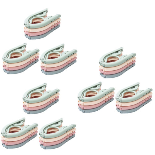 Cabilock 36 pcs Folding Hanger Scarves Folding Drying Rack Jean Hangers Collapsible Coat Hanger Portable Clothes Hangers Children Hangers Cartoon Hanger Travel Plastic Skirt Hook up