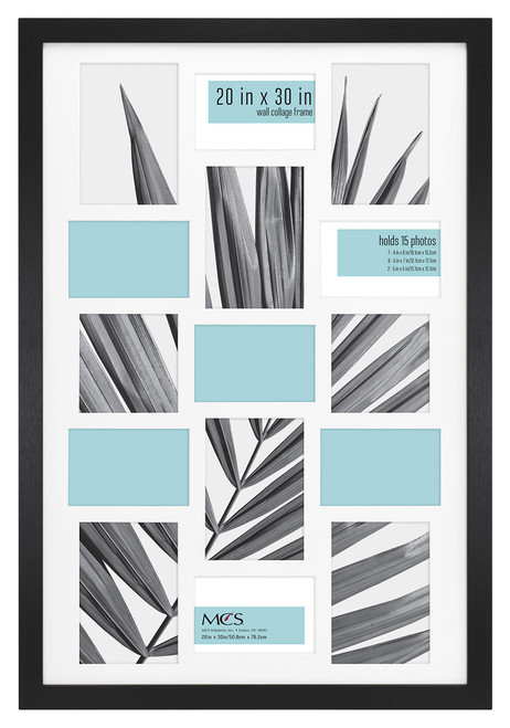 MCS Studio Gallery Frame, Black Woodgrain, 20 x 30 in Collage, Single