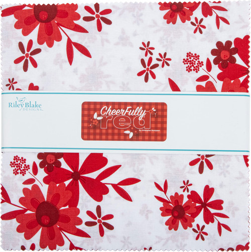 Christopher Thompson Cheerfully Red 10" Stacker 42 10-inch Squares Riley Blake 10-13310-42 Christopher Thompson Cheerfully Red 10" Stacker 42 10-inch Squares Riley Blake 10-13310-42