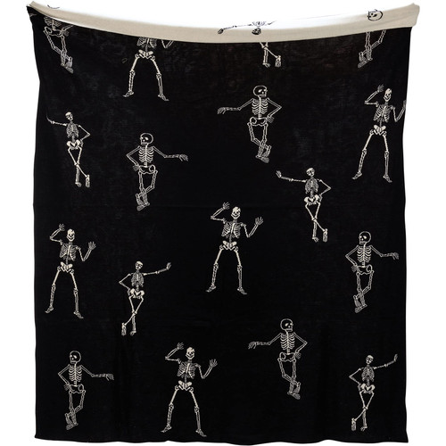 Primitives by Kathy Halloween Themed Skeletons Decorative Throw Blanket