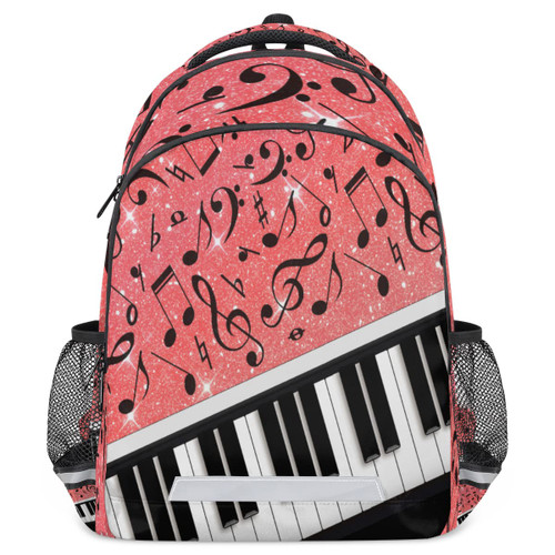 OMFUNS Music Piano School Backpack for Girl Boy Teen Musical Note Student Bookbag for Elementary Primary Junior School Bags College Travel Daypack Laptop Backpack for Men Women
