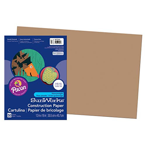 SunWorks PAC6907BN Construction Paper, Light Brown, 12" x 18", 50 Sheets Per Pack, 10 Packs SunWorks PAC6907BN Construction Paper, Light Brown, 12" x 18", 50 Sheets Per Pack, 10 Packs