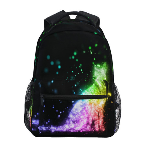 Cat Space Backpack Bookbags Daypack Kids Girls Boys Rainbow Animals Backpacks Laptop Bags School Purse Travel Sports Water Resistant Men Women