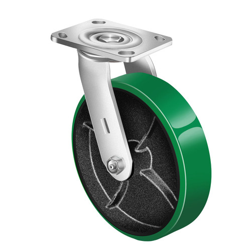 FOVERSWIVE 8"x2" Caster Wheels- Heavy Duty Casters, Polyurethane Casters Wheel, Capacity up to 1500 Lb. Use for Platform Truck, U-Boat Cart, Workbenches (1 Swivel)