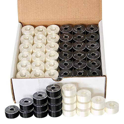 144 Black & White Pre-Wound Bobbins for BROTHER Embroidery Machines Compatible with PE-700, PE700II, PE-750D, PE-770, PE-780D, Innovis 1000, Innovis 1200, Innovis 1250D And New Babylock Ellure, Emore 144 Black & White Pre-Wound Bobbins for BROTHER Embroidery Machines Compatible with PE-700, PE700II, PE-750D, PE-770, PE-780D, Innovis 1000, Innovis 1200, Innovis 1250D And New Babylock Ellure, Emore