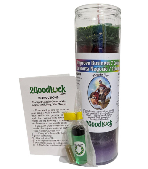 Improve Business 7 Colors Dressed Candle Kit - Veladora Preparada Levanta Negocio 7 Colores Improve Business 7 Colors Dressed Candle Kit - Veladora Preparada Levanta Negocio 7 Colores