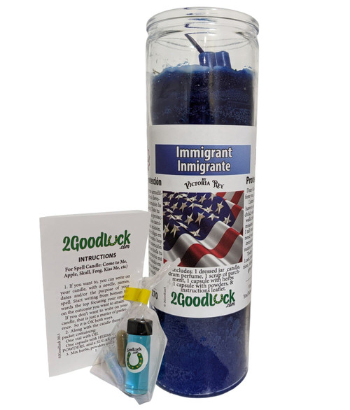 Immigrant Dressed Scented Candle - Veladora Preparada Inmigrante Immigrant Dressed Scented Candle - Veladora Preparada Inmigrante