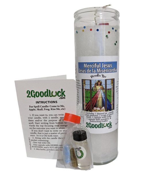 Merciful Jesus Dressed Scented Candle - Veladora Preparada Jesus De La Misericordia