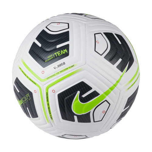 Nike Unisex's NK Academy - Team Recreational Soccer Ball, White/Black/(Volt), 5