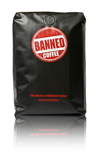 Banned Coffee Whole Bean World's Strongest Coffee - Super Strong Caffeine Content - Our Best Flavor Medium Dark Roast (Whole Bean, 2 lb)