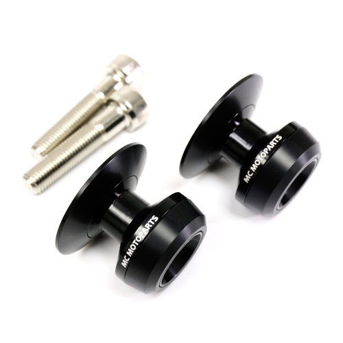 MC MOTOPARTS Twall 10MM CNC Swingarm Spools Compatible with Ninja 300 R 2013-2019 2018 14 15 16 17 (Black)
