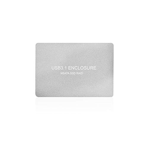 USB 3.1 Type-C to 2 mSATA SSD Enclosure USB-C to Mini SATA SSD RAID Adapter (Silver) USB 3.1 Type-C to 2 mSATA SSD Enclosure USB-C to Mini SATA SSD RAID Adapter (Silver)