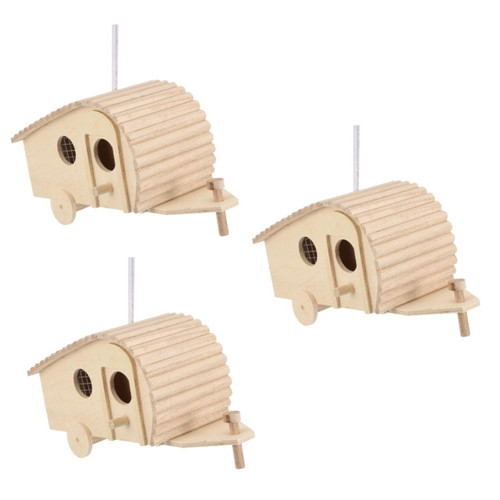 NOLITOY 3pcs Wood Bird Cage Bird House Wooden Bird Wooden Bird Hut Bird Breeding Nesting Bird Nesting House Outdoor Birdhouse Birdhouses for Outdoors Windproof Breeding House