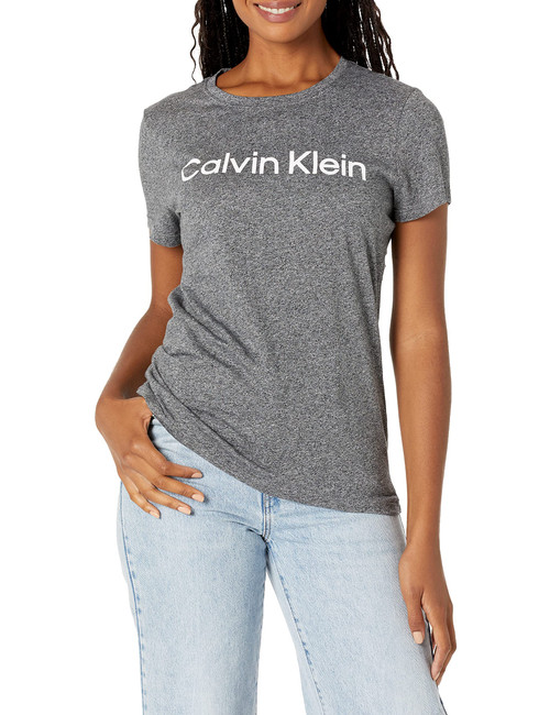 Calvin Klein Performance Women's Short Sleeve T-Shirt, Black Heather, X-Small