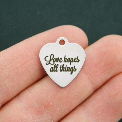 Bulk 20 Charms Love Stainless Steel Charm - Love Hopes All Things