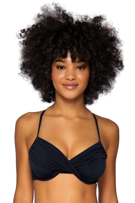 Sunsets Crossroads Underwire Women's Swimsuit Bikini Top with Unpadded Cups, Black, 32E/30F/28G Sunsets Crossroads Underwire Women's Swimsuit Bikini Top with Unpadded Cups, Black, 32E/30F/28G