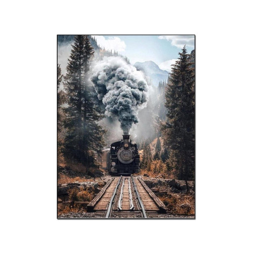 ESyem Posters Steam Train Poster Canvas Art Poster And Wall Art Picture Print Modern Family Bedroom Decor 20x26inch(51x66cm) Unframe-style