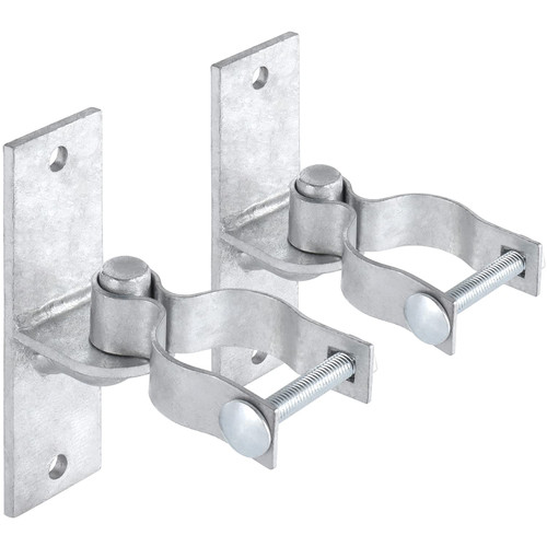 Wall Mount Gate Hinge | Pipe Gate Hinge 2 Pack Chain Link Fence Gate Hinges Fence Post Chain Link Gate Hinge (2)